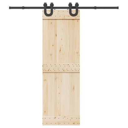 Set feronerie pentru uși glisante, negru, 200 cm, oțel GartenMobel Dekor