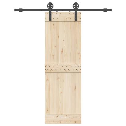 Set feronerie pentru ușă glisantă, negru, 183 cm, oțel GartenMobel Dekor