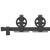 Set feronerie pentru ușă glisantă, negru, 183 cm, oțel GartenMobel Dekor