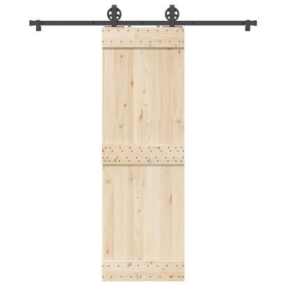 Set feronerie pentru ușă glisantă, negru, 183 cm, oțel GartenMobel Dekor