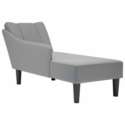 Sezlong cu cotieră dreaptă din material gri deschis GartenMobel Dekor
