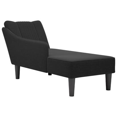Sezlong cu cotieră dreaptă din material negru GartenMobel Dekor