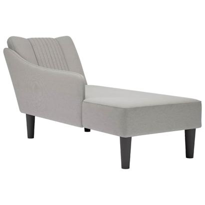 Sezlong cu cotieră dreaptă din material gri nor GartenMobel Dekor