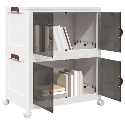 Cutie de depozitare stivuită cu roți 2 niveluri 75 L 65x40x76cm GartenMobel Dekor