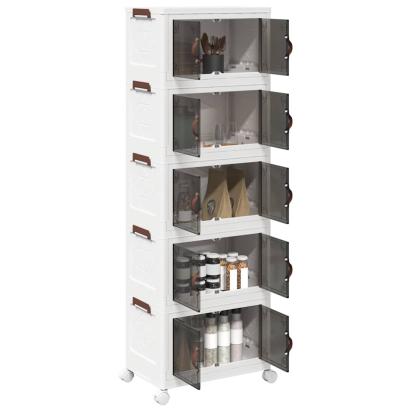 Cutie de depozitare stivuită cu roți 5 niveluri 28 L GartenMobel Dekor