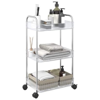 Cărucior de depozitare cu 3 niveluri transparent acrilic GartenMobel Dekor