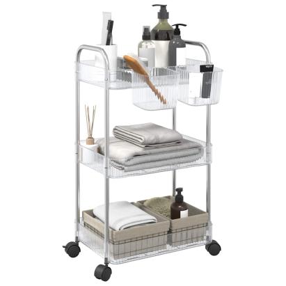 Cărucior de depozitare cu 3 niveluri transparent acrilic GartenMobel Dekor