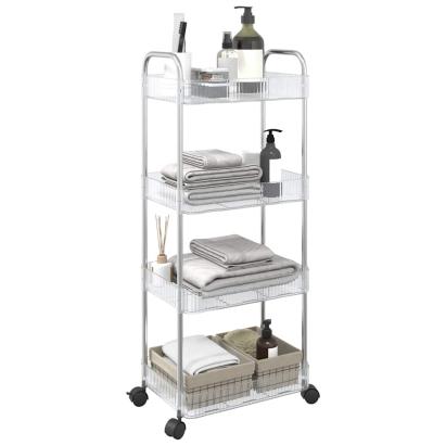 Cărucior de depozitare cu 4 niveluri, transparent acrilic GartenMobel Dekor