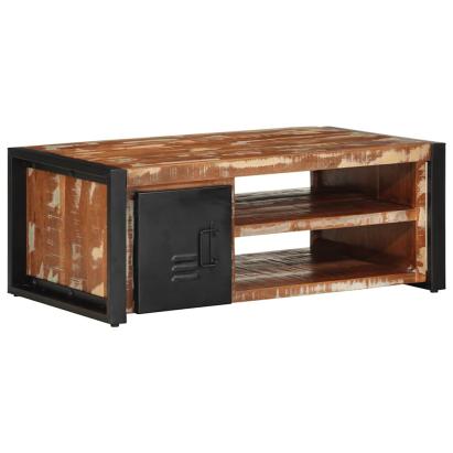 Masuta de cafea multicolora 90x50x36 cm lemn masiv recuperat GartenMobel Dekor
