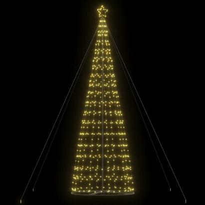 Con de lumină brad de Crăciun, 1534 LED-uri, alb cald, 503 cm GartenMobel Dekor