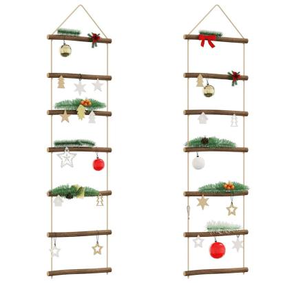 Decoratiuni de perete în formă de scară 2 buc Ramă naturală GartenMobel Dekor