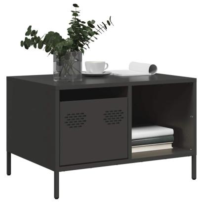 Măsuță de cafea, negru, 68,5x50x43,5 cm, oțel laminat la rece GartenMobel Dekor