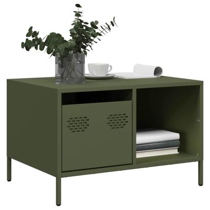 Măsuță cafea verde măsliniu 68,5x50x43,5cm oțel laminat la rece GartenMobel Dekor