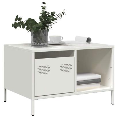 Măsuță de cafea, alb, 68,5x50x43,5 cm, oțel laminat la rece GartenMobel Dekor