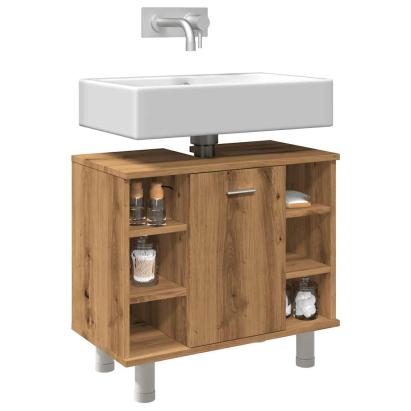 Dulap pentru baie stejar artizanal, 60x32x53,5cm lemn prelucrat GartenMobel Dekor