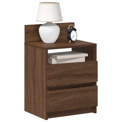 Noptiere 2 buc cu 2 sertare Stejar maro 40x33x60 cm GartenMobel Dekor