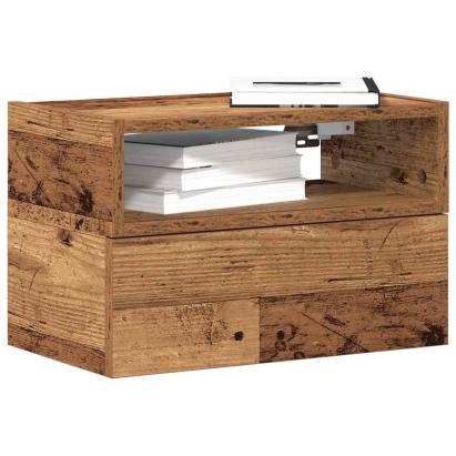 Noptiere de perete, 2 buc., Lemn vechi, 45x26x28,5 cm GartenMobel Dekor