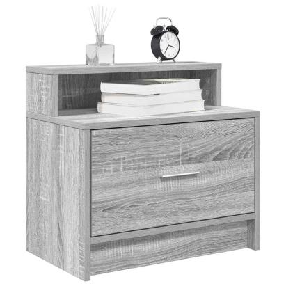 Noptiere cu sertar 2 buc Gri Sonoma 51x31x47 cm GartenMobel Dekor