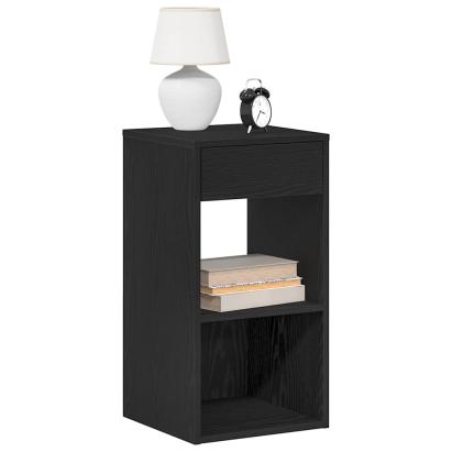 Noptiere cu sertar 2 buc stejar negru 35x34x66,5 cm GartenMobel Dekor