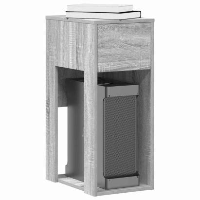 Suport turn computer cu sertar gri Sonoma 30x44x74 cm GartenMobel Dekor