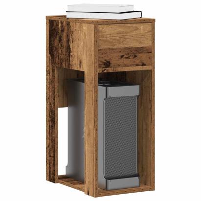 Suport turn pentru computer cu sertar lemn vechi 30x44x74 cm GartenMobel Dekor