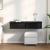 Raft de perete cu sertare negru 100x37,5x19 cm lemn prelucrat GartenMobel Dekor