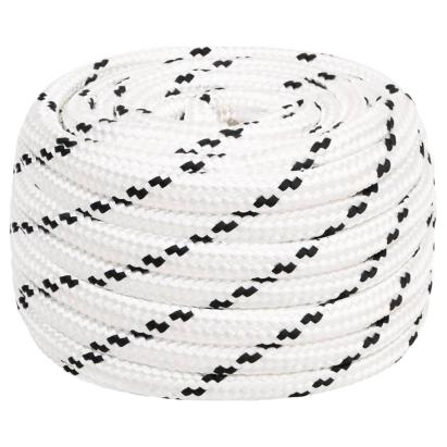 Frânghie împletită pentru barcă, alb, 20 mm x 50 m, poliester GartenMobel Dekor