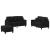 Set de canapele cu perne, 3 piese, negru, textil GartenMobel Dekor