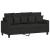 Set de canapele cu perne, 3 piese, negru, textil GartenMobel Dekor