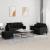 Set de canapele cu perne, 3 piese, negru, textil GartenMobel Dekor