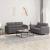 Set de canapele cu perne, 2 piese, gri, piele ecologică GartenMobel Dekor