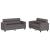 Set de canapele cu perne, 2 piese, gri, piele ecologică GartenMobel Dekor