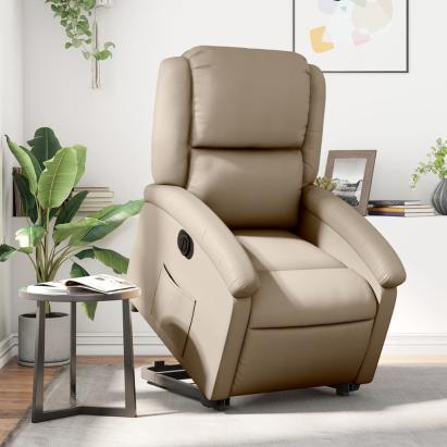 Fotoliu rabatabil electric cu ridicare, cappuccino GartenMobel Dekor