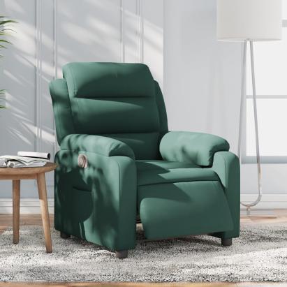 Fotoliu rabatabil electric, verde închis, catifea GartenMobel Dekor