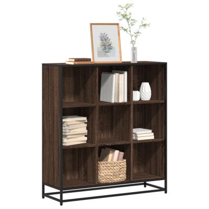 Bibliotecă, stejar maro, 97,5x33x107,5 cm, lemn prelucrat/metal GartenMobel Dekor