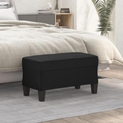 Bancă, negru, 70x35x41 cm, piele ecologică GartenMobel Dekor