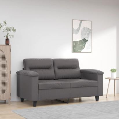 Canapea cu 2 locuri, gri, 120 cm, piele ecologică GartenMobel Dekor