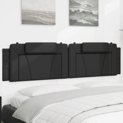Pernă pentru tăblie pat, negru, 200 cm, piele artificială GartenMobel Dekor