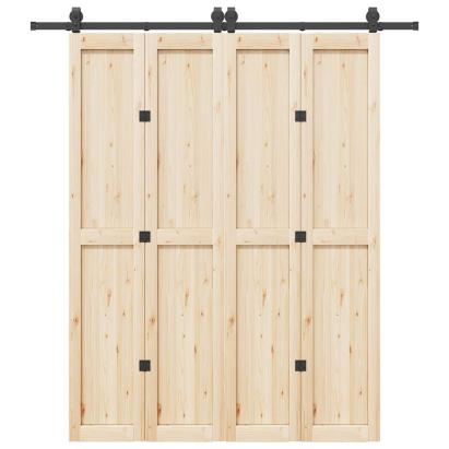 Set feronerie pentru uși glisante, negru, 200 cm, oțel GartenMobel Dekor