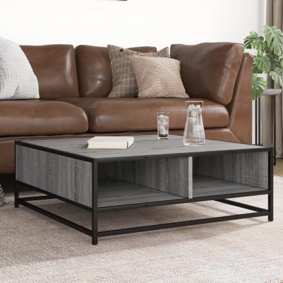 Măsuță de cafea gri sonoma 80x80x30 cm lemn prelucrat și metal GartenMobel Dekor