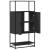 Dulapuru negru 68x35x139 cm lemn și metal prelucrat GartenMobel Dekor
