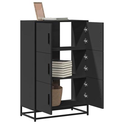 Dulapuru negru 68x35x106,5 cm lemn și metal prelucrat GartenMobel Dekor