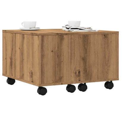 Măsuță cafea, stejar artizanal, 60x60x38 cm, lemn prelucrat GartenMobel Dekor