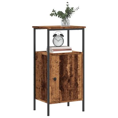 Noptiere, 2 buc, lemn învechit, 41x31x80 cm, lemn prelucrat GartenMobel Dekor