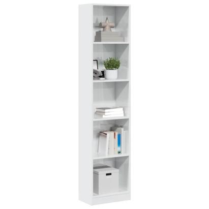Bibliotecă, alb extralucios, 40x24x176 cm, lemn prelucrat GartenMobel Dekor