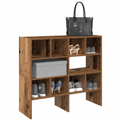 Rafturi pantofi 2 buc Lemn vechi stivuibil 89,5x30x40 cm GartenMobel Dekor