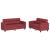 Set de canapele cu perne, 2 piese, roșu vin, piele ecologică GartenMobel Dekor