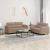 Set de canapele cu perne, 2 piese, cappuccino, piele ecologică GartenMobel Dekor