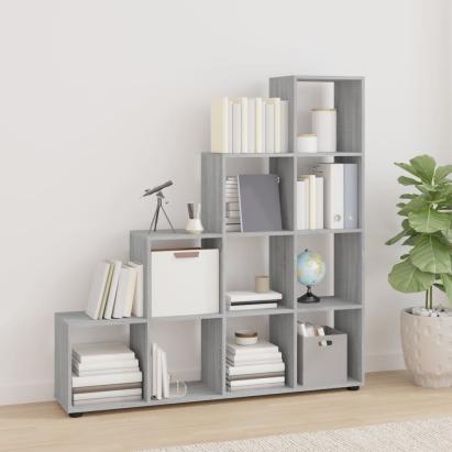 Bibliotecă în trepte, gri sonoma, 142 cm, lemn compozit GartenMobel Dekor