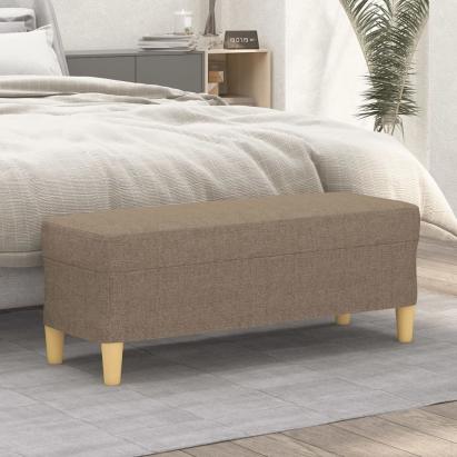 Bancă, gri taupe, 100x35x41 cm, textil GartenMobel Dekor